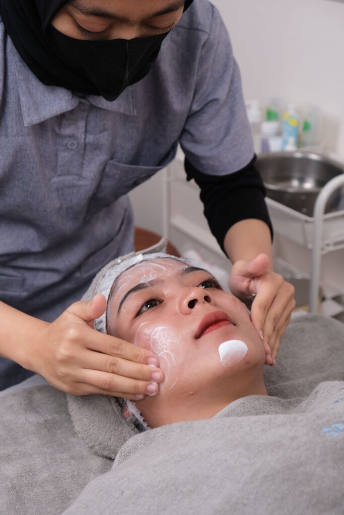 Skin treatment underway in a modern Australian clinic