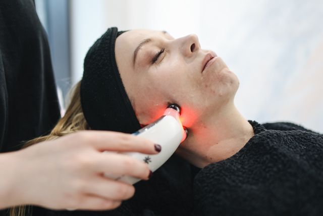 LED light therapy facial treatment